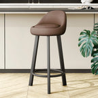Tabourets de bar minimalistes ronds à trépied en similicuir