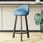 Tabourets de bar minimalistes ronds à trépied en similicuir