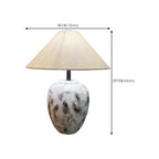 Lampe de table en céramique avec abat-jour conique en tissu, compatible LED