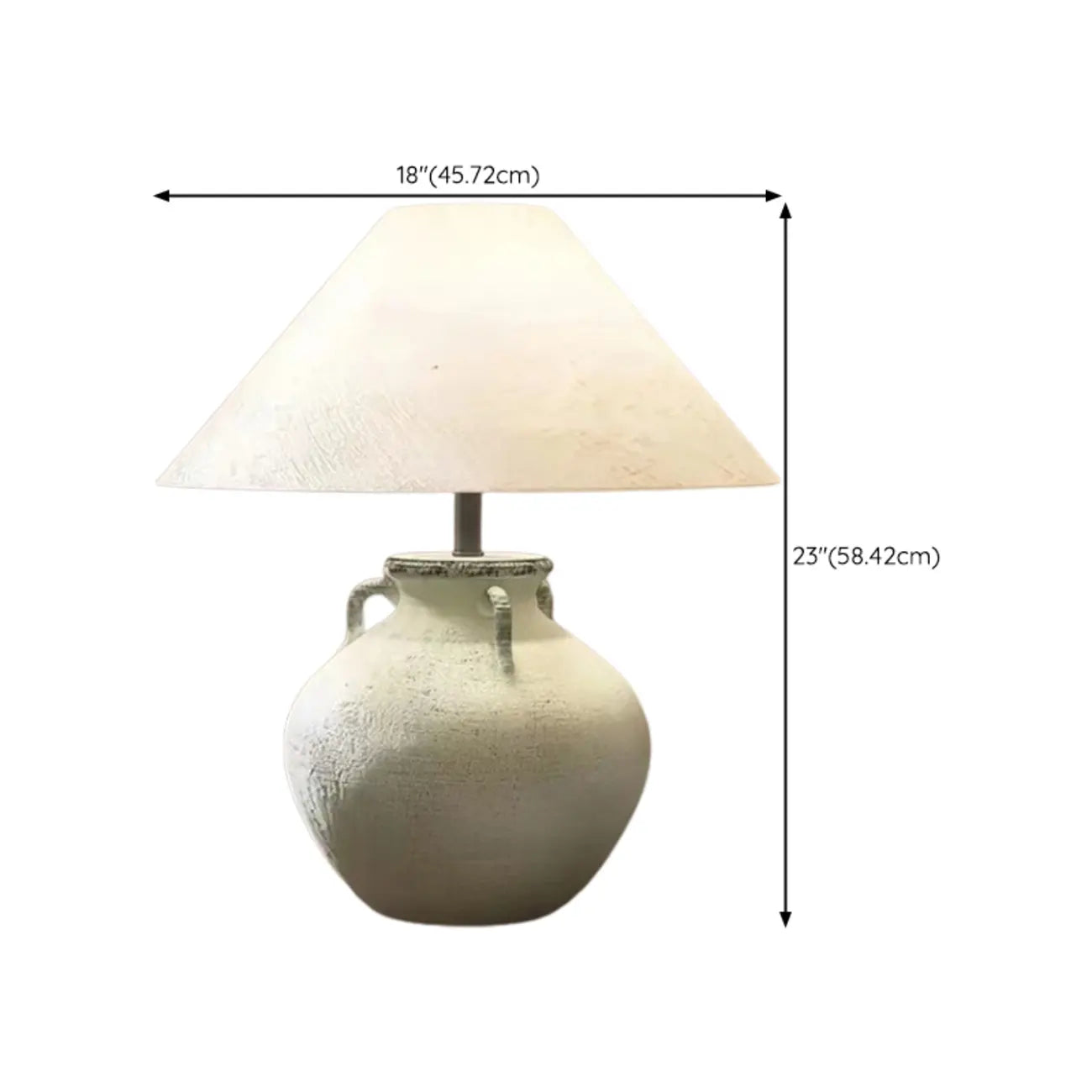 Lampe de table en céramique avec abat-jour conique en tissu, compatible LED