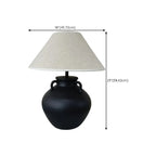 Lampe de table en céramique avec abat-jour conique en tissu, compatible LED