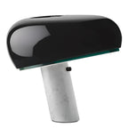 Lampe de table LED moderne géométrique en pierre et fer, noire
