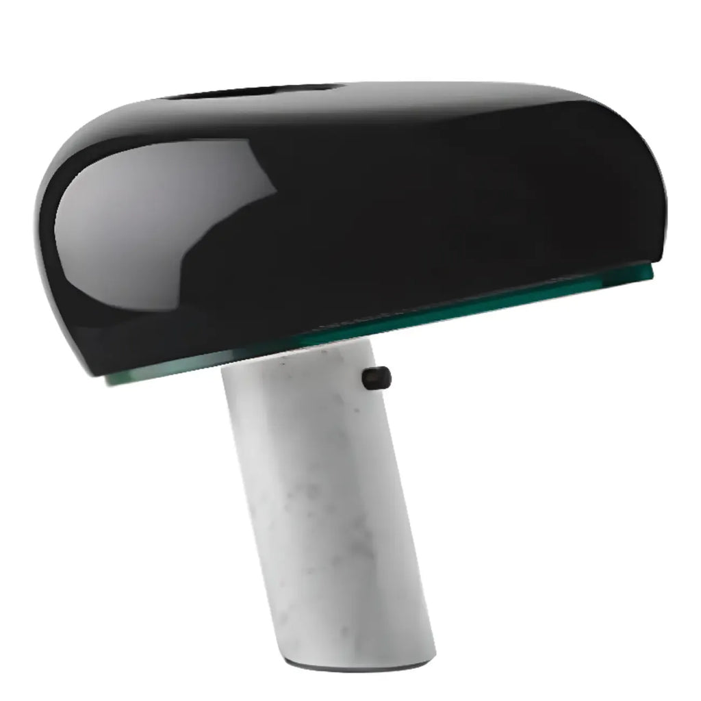 Lampe de table LED moderne géométrique en pierre et fer, noire
