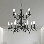 Lustre candélabre industriel en métal noir