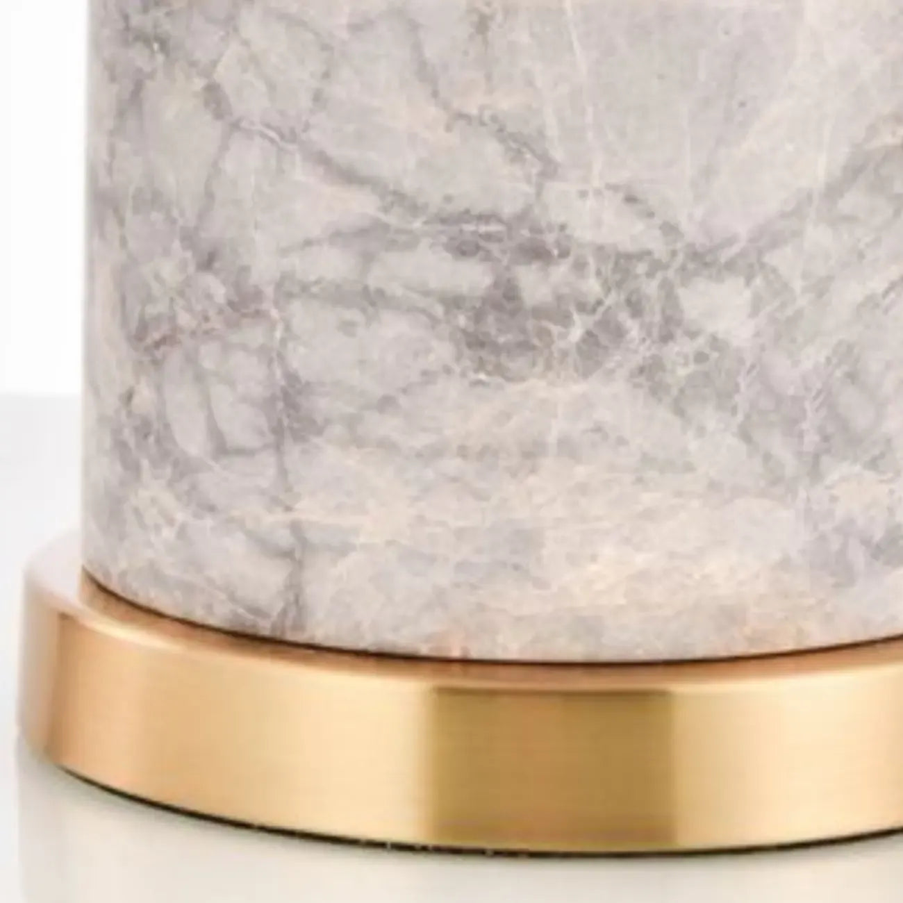 Lampe de table cylindrique moderne en pierre avec abat-jour en tissu