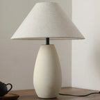 Lampe de table élégante en céramique avec abat-jour en tissu