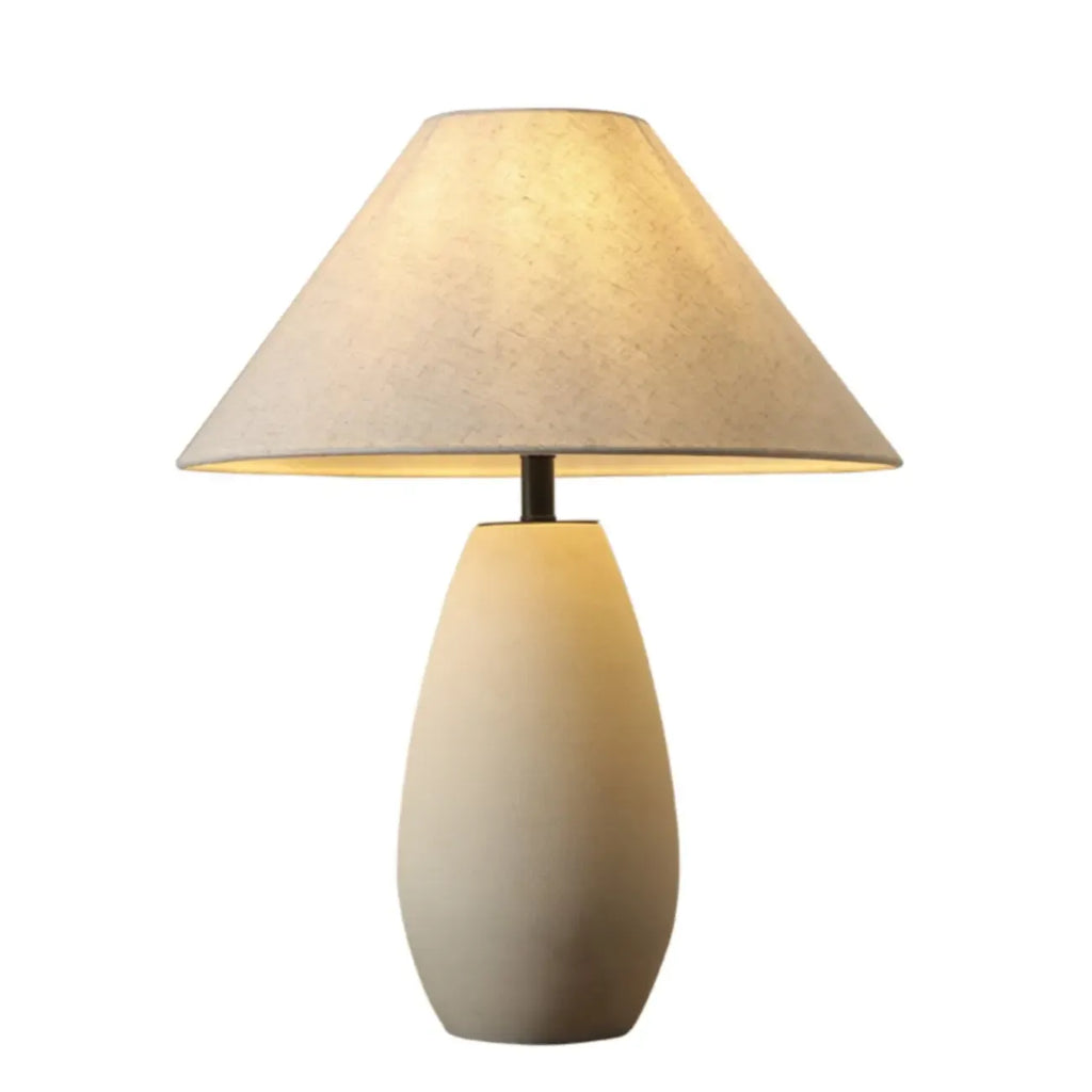 Lampe de table élégante en céramique avec abat-jour en tissu