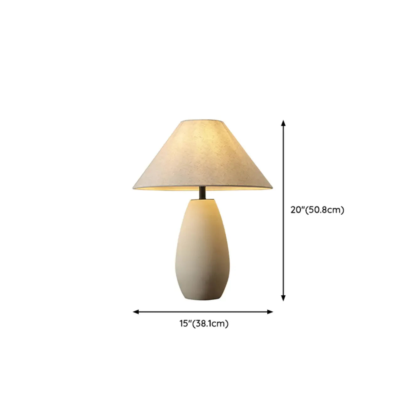 Lampe de table élégante en céramique avec abat-jour en tissu
