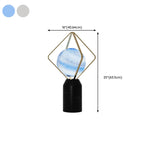 Lampe de table LED élégante à brancher, en pierre et verre, avec globe.