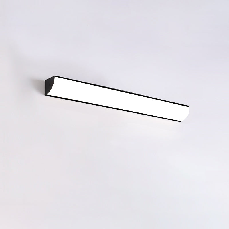 Applique murale d'extérieur minimaliste linéaire en métal et acrylique blanc