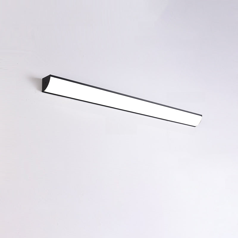 Applique murale d'extérieur minimaliste linéaire en métal et acrylique blanc