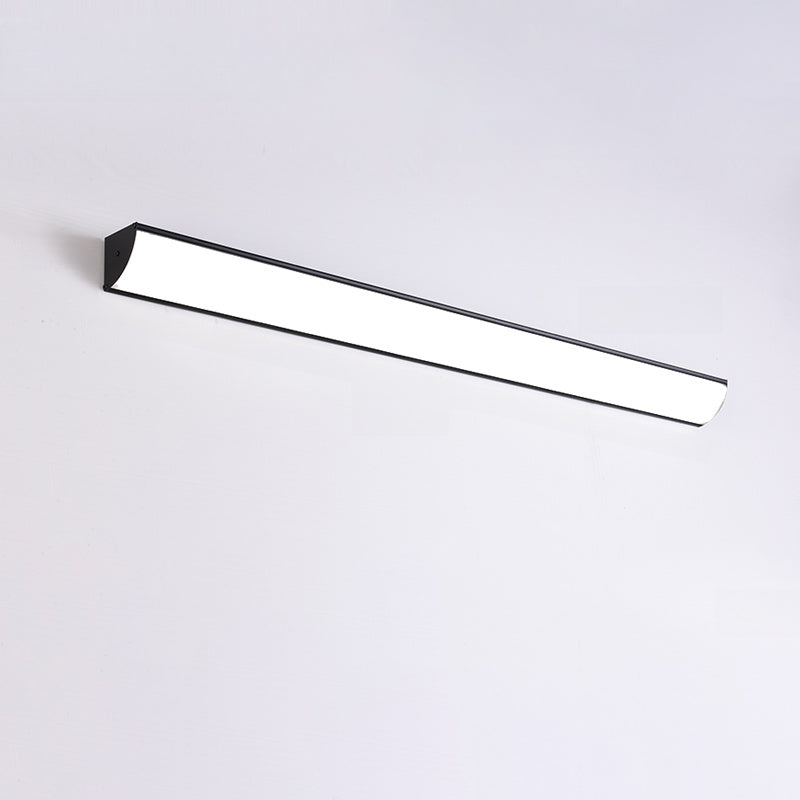 Applique murale d'extérieur minimaliste linéaire en métal et acrylique blanc
