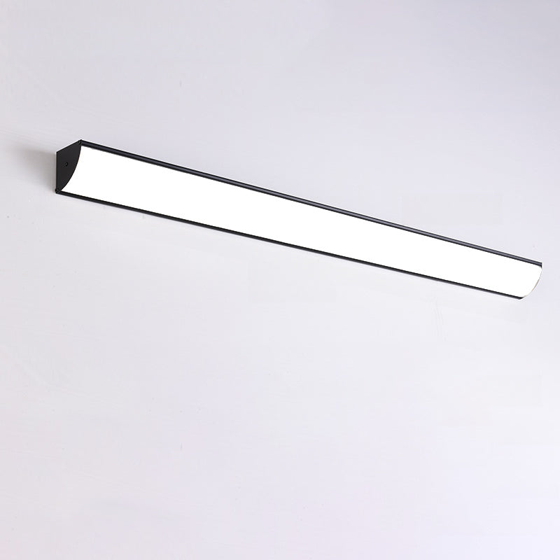 Applique murale d'extérieur minimaliste linéaire en métal et acrylique blanc