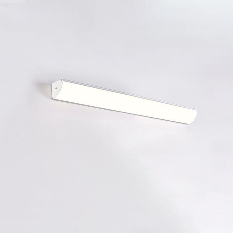 Applique murale d'extérieur minimaliste linéaire en métal et acrylique blanc