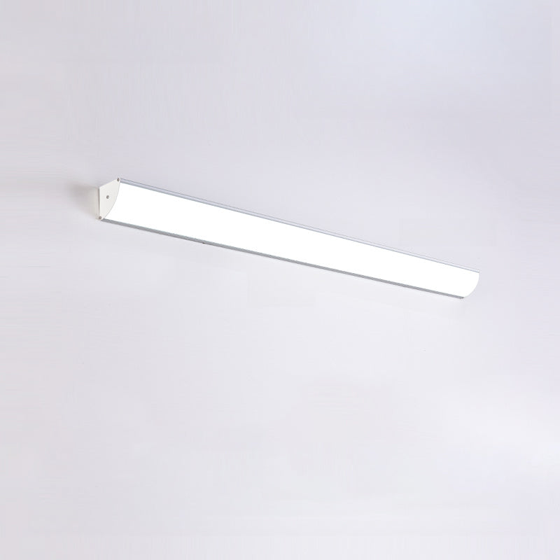 Applique murale d'extérieur minimaliste linéaire en métal et acrylique blanc