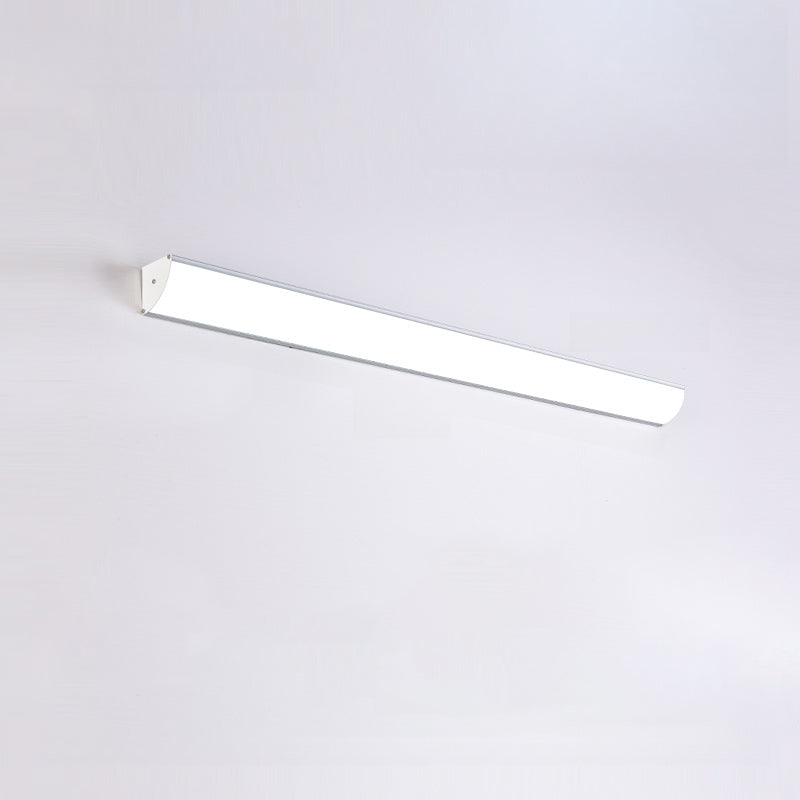 Applique murale d'extérieur minimaliste linéaire en métal et acrylique blanc