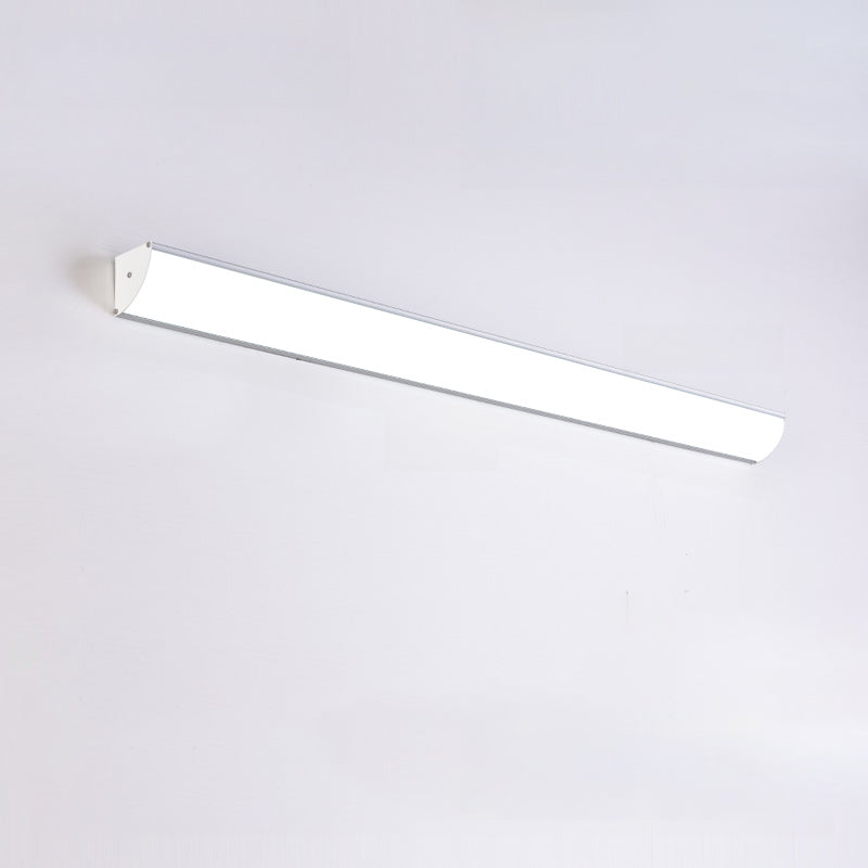 Applique murale d'extérieur minimaliste linéaire en métal et acrylique blanc