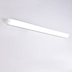 Applique murale d'extérieur minimaliste linéaire en métal et acrylique blanc