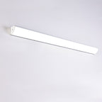 Applique murale d'extérieur minimaliste linéaire en métal et acrylique blanc
