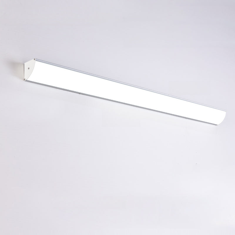 Applique murale d'extérieur minimaliste linéaire en métal et acrylique blanc