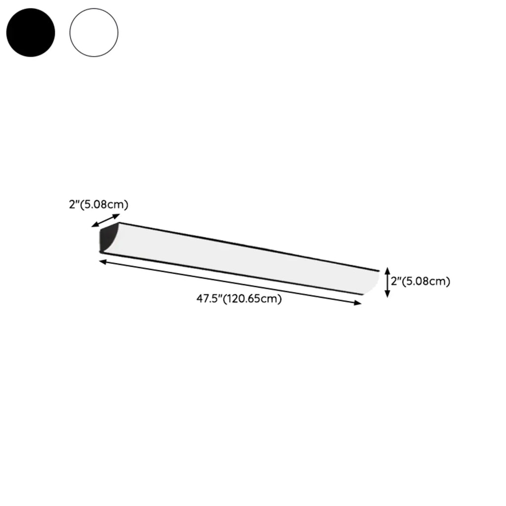 Applique murale d'extérieur minimaliste linéaire en métal et acrylique blanc
