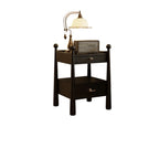 Table de chevet étroite en bois de style moderne du milieu du siècle avec 2 tiroirs