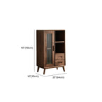 Élégante vitrine en bois avec tiroirs et porte vitrée