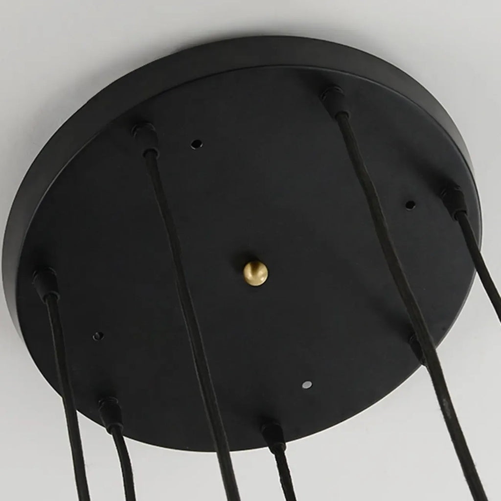 Lampada a Sospensione Moderna Regolabile con Globo in Pietra e Corda