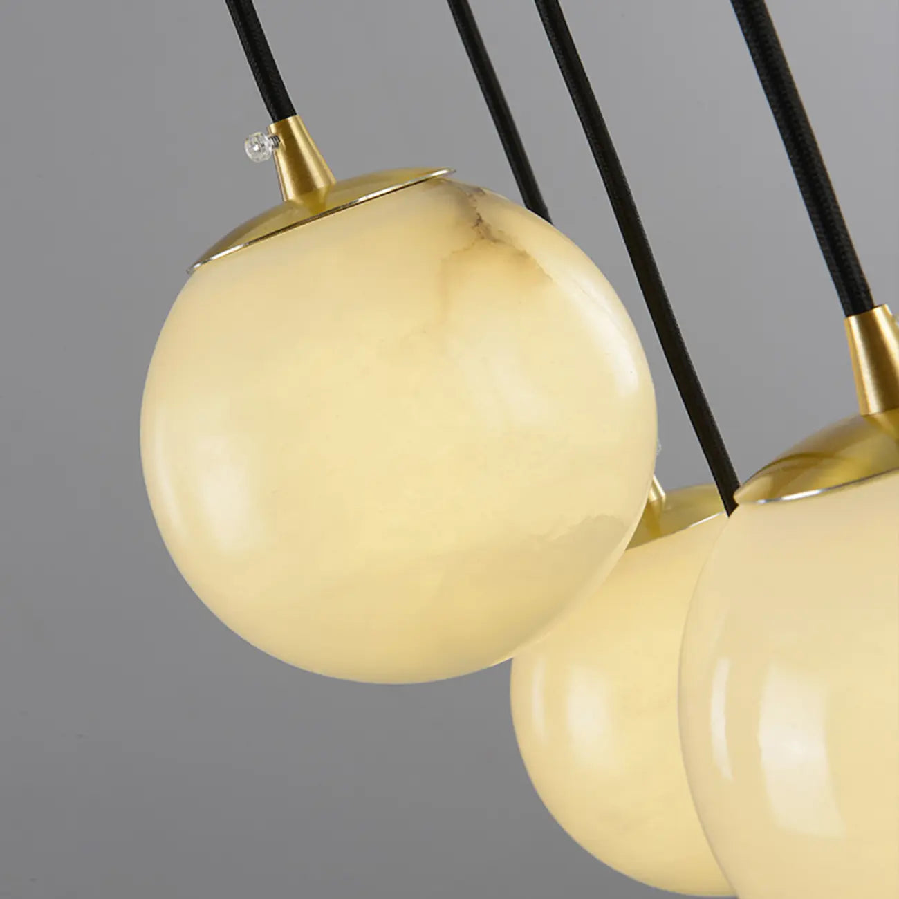 Lampada a Sospensione Moderna Regolabile con Globo in Pietra e Corda