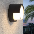 Applique murale extérieure moderne carrée en métal noir à LED