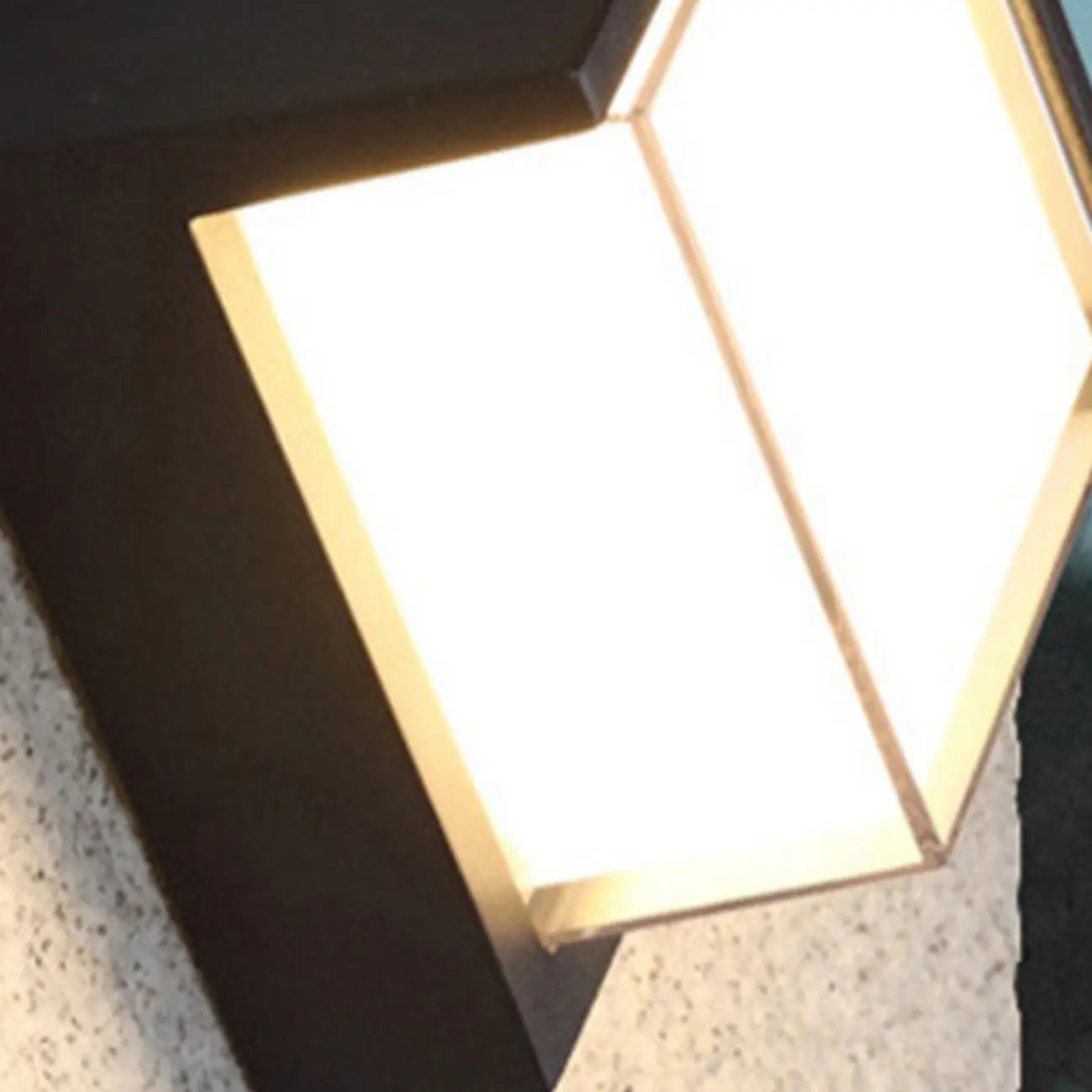 Applique murale extérieure moderne carrée en métal noir à LED