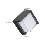 Applique murale extérieure moderne carrée en métal noir à LED