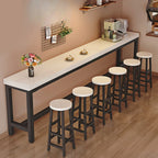 Table de bar industrielle en bois brun avec repose-pieds pour pub à domicile