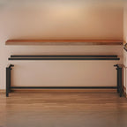 Table de bar industrielle en bois brun avec repose-pieds pour pub à domicile