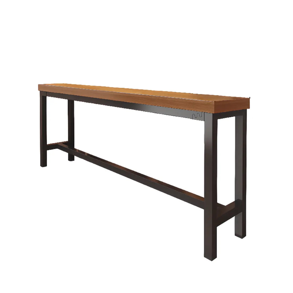 Table de bar industrielle en bois brun avec repose-pieds pour pub à domicile