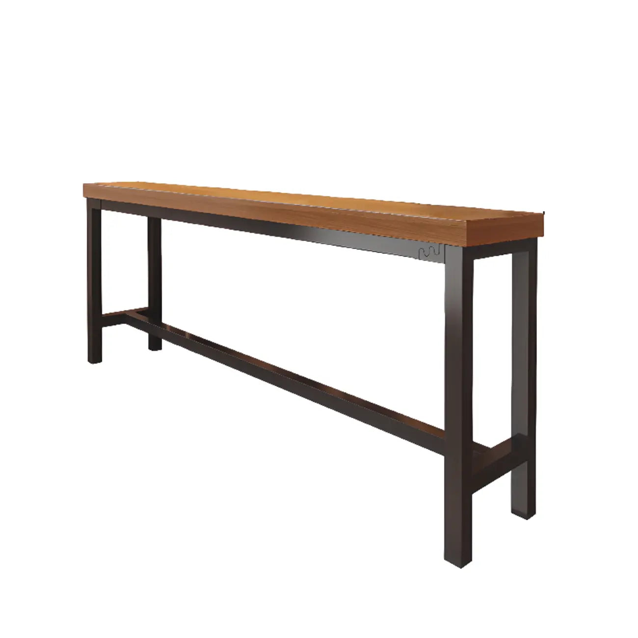 Table de bar industrielle en bois brun avec repose-pieds pour pub à domicile