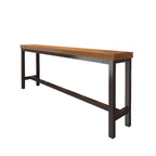 Table de bar industrielle en bois brun avec repose-pieds pour pub à domicile