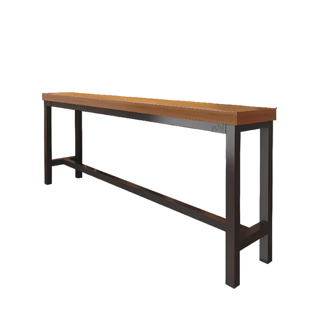 Table de bar industrielle en bois brun avec repose-pieds pour pub à domicile