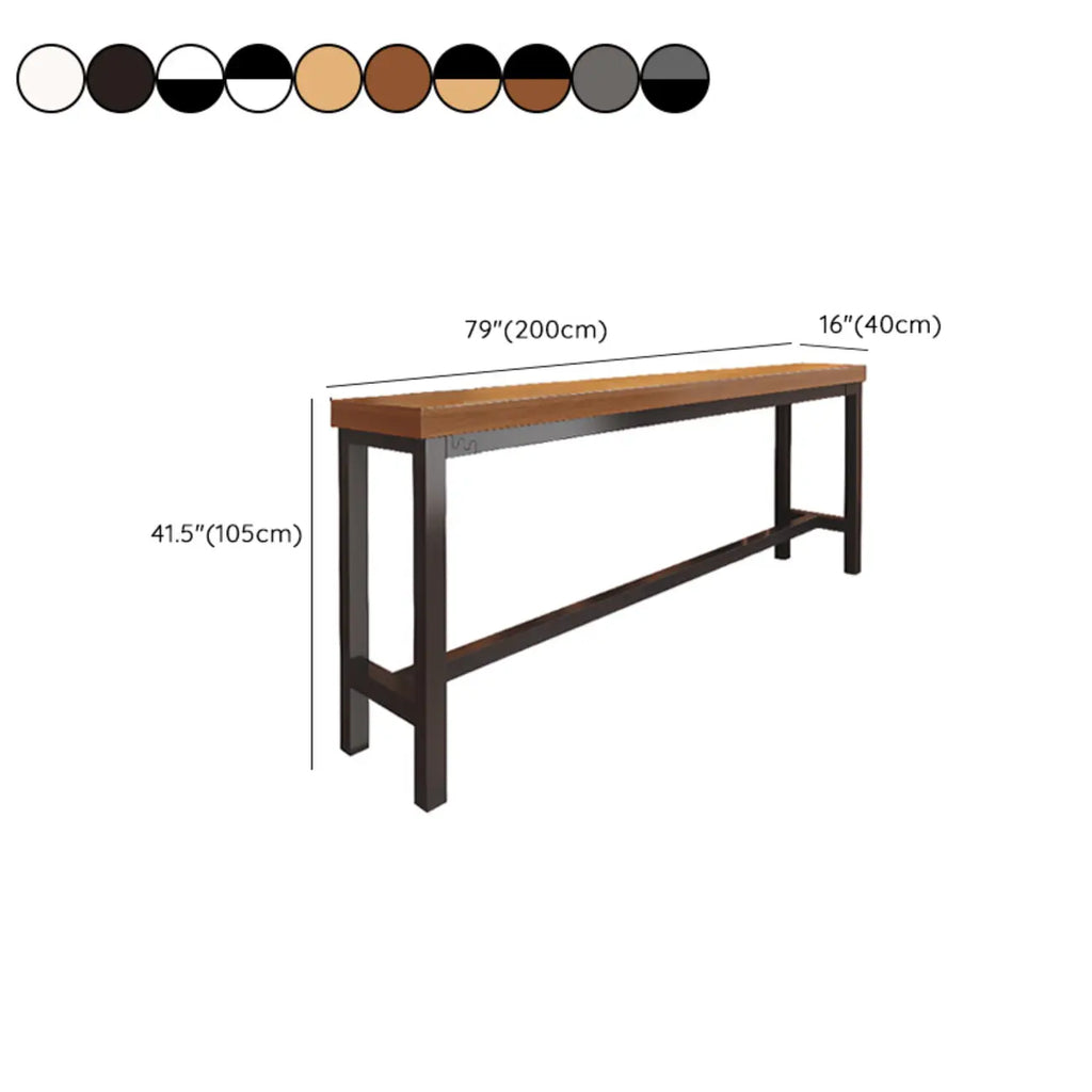 Table de bar industrielle en bois brun avec repose-pieds pour pub à domicile