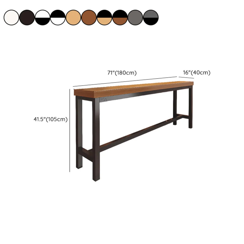 Table de bar industrielle en bois brun avec repose-pieds pour pub à domicile