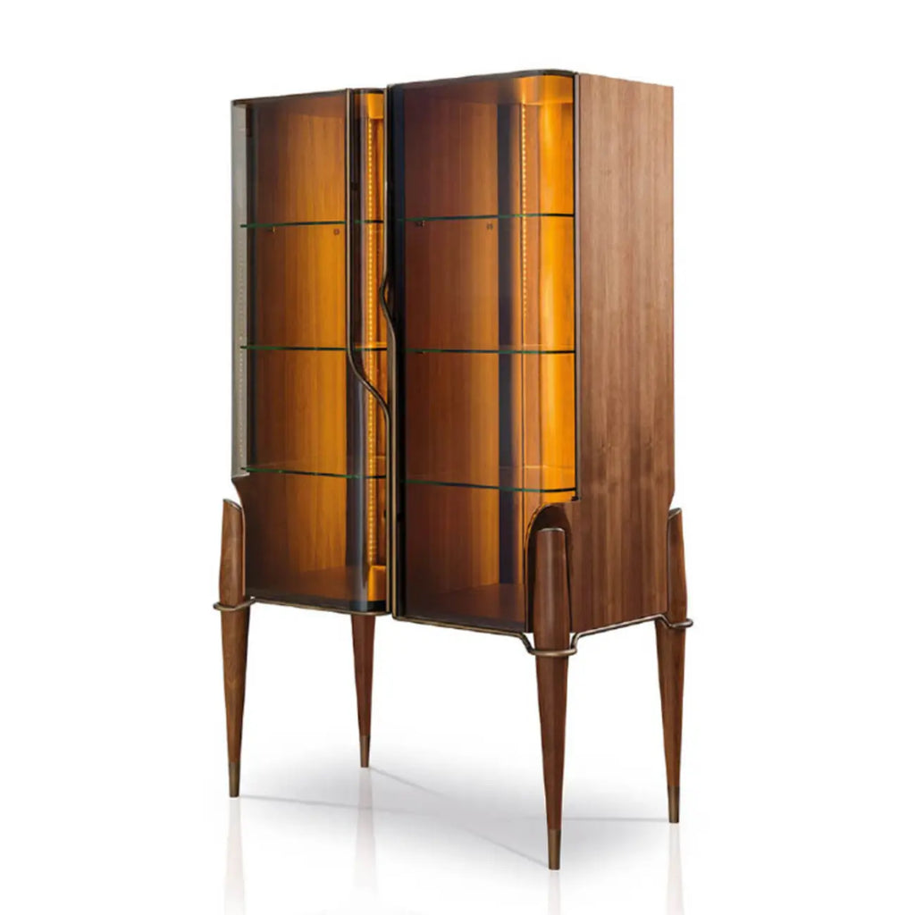 Élégante vitrine en bois et verre pour objets de collection