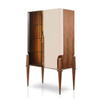 Élégante vitrine en bois et verre pour objets de collection