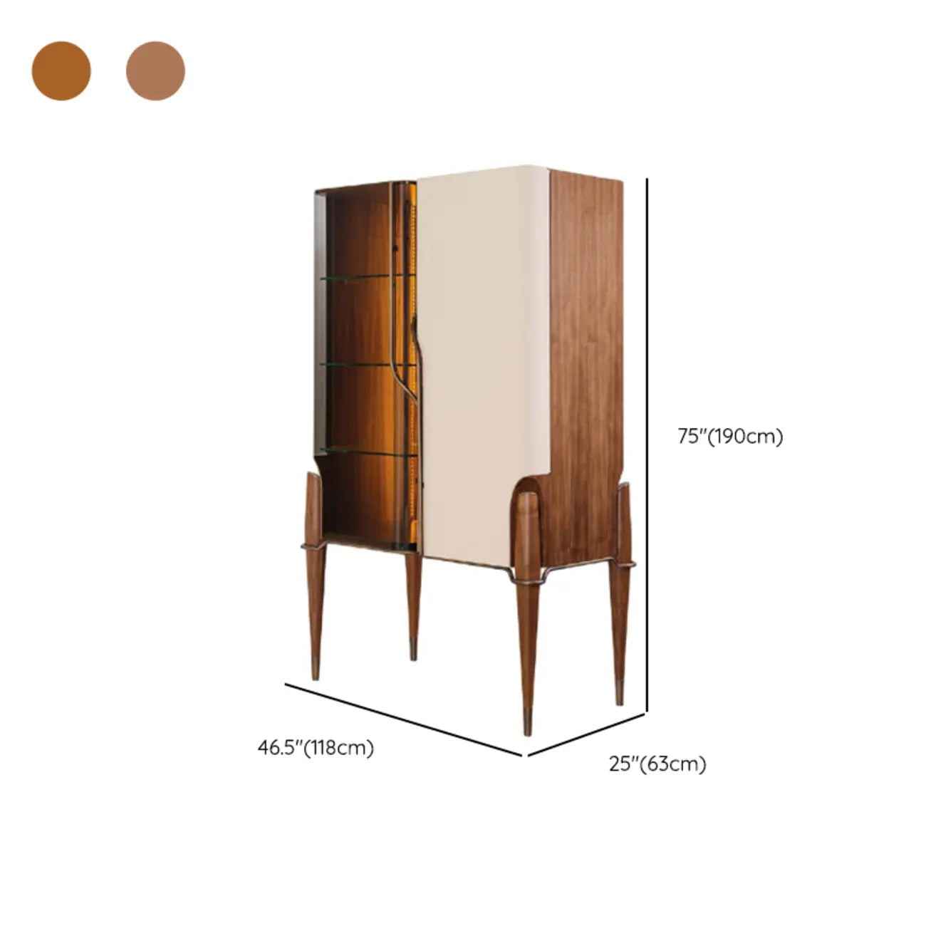 Élégante vitrine en bois et verre pour objets de collection