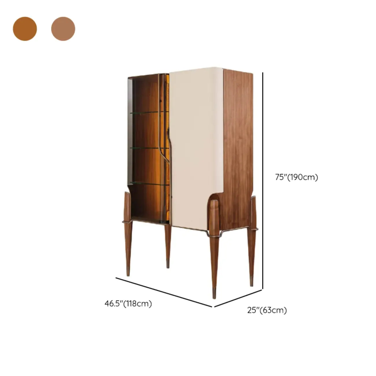 Élégante vitrine en bois et verre pour objets de collection