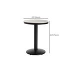 Table de bar ronde en pierre gris industriel, hauteur 2 places