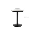 Table de bar ronde en pierre gris industriel, hauteur 2 places