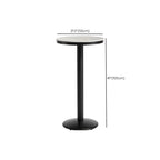 Table de bar ronde en pierre gris industriel, hauteur 2 places