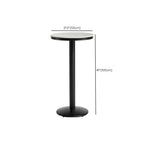 Table de bar ronde en pierre gris industriel, hauteur 2 places