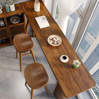 Tavolo da Bar Alto in Legno Marrone Stile Art Déco per Soggiorno