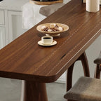 Tavolo da Bar Alto in Legno Marrone Stile Art Déco per Soggiorno